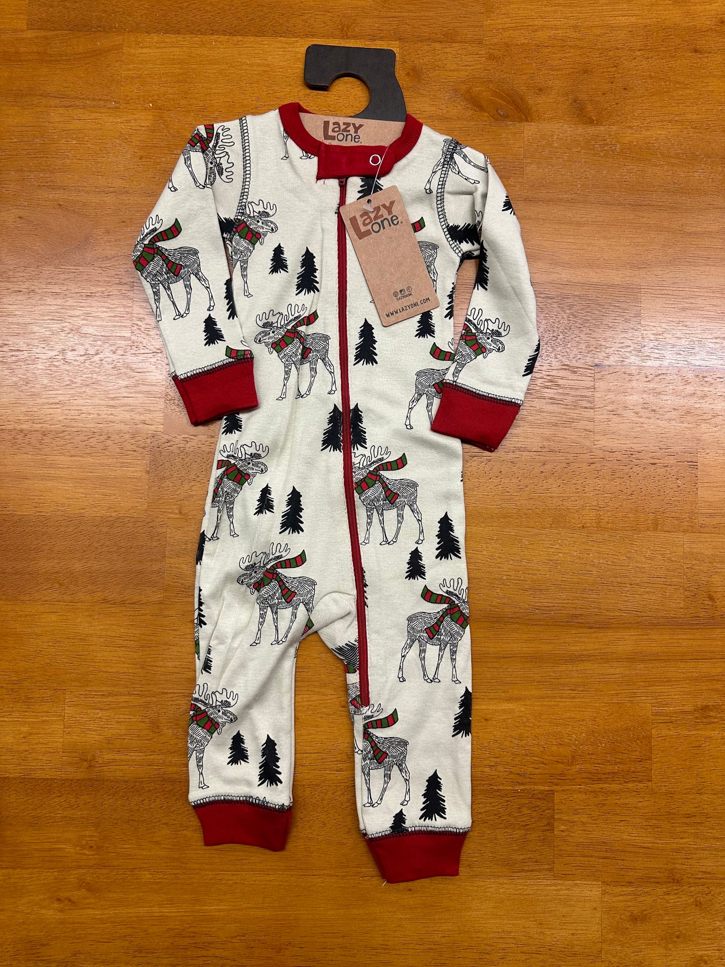 Infant Winter Moose Onesie Color Creme