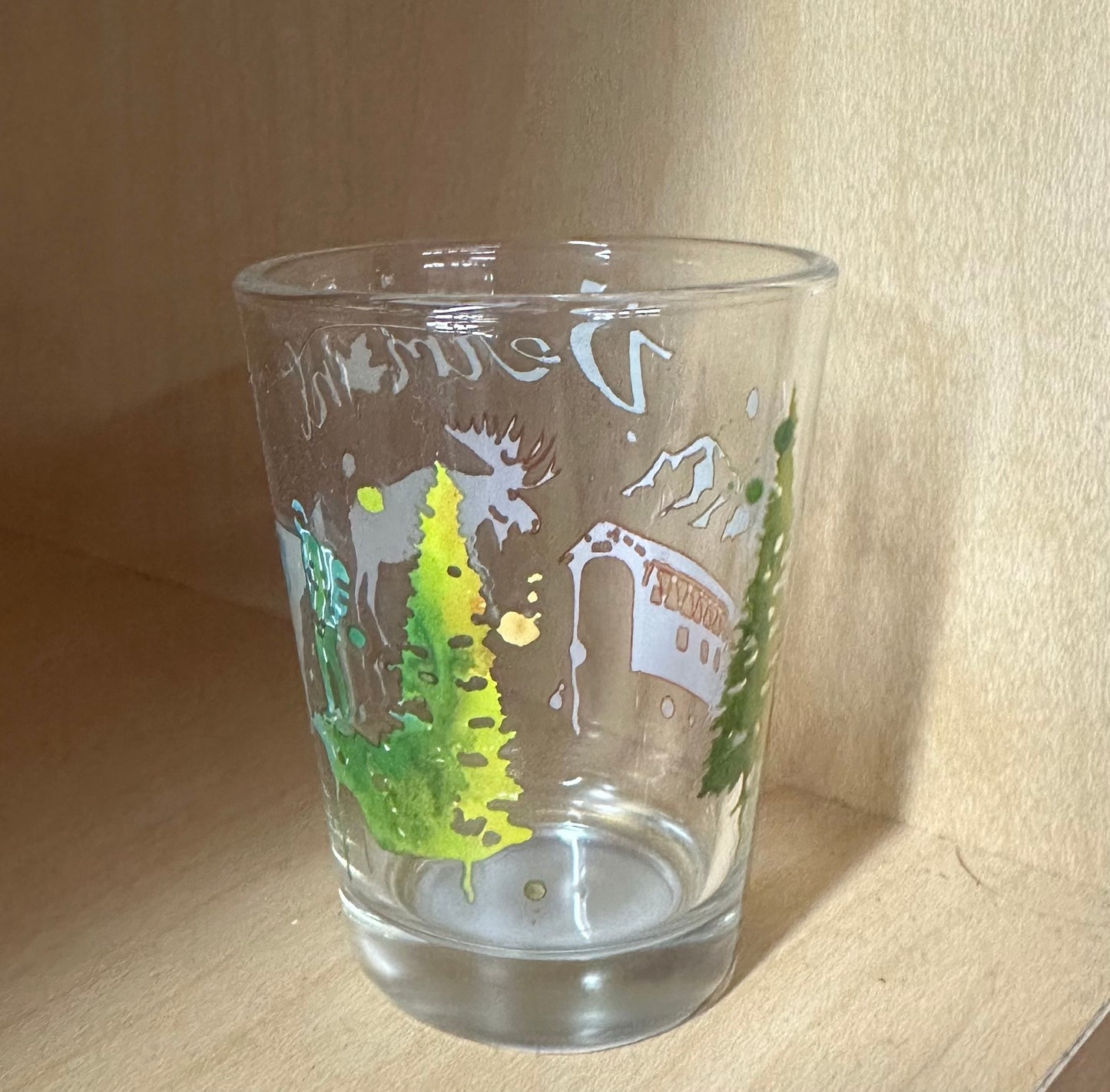 Watercolor Drip Shot Glass