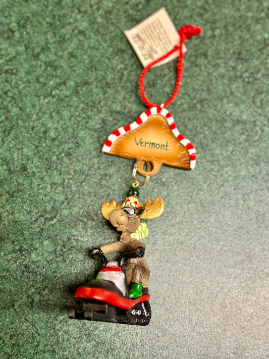 Snowmobile Moose Ornament