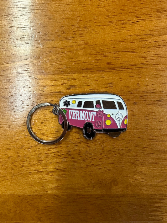 Hippie Van Keychain Color Pink