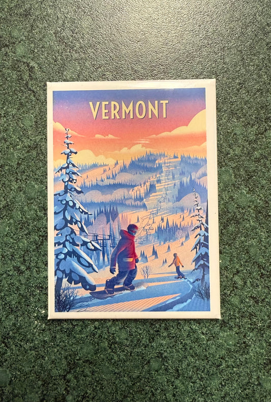 VT Shred The Gnar Snowboarding Magnet