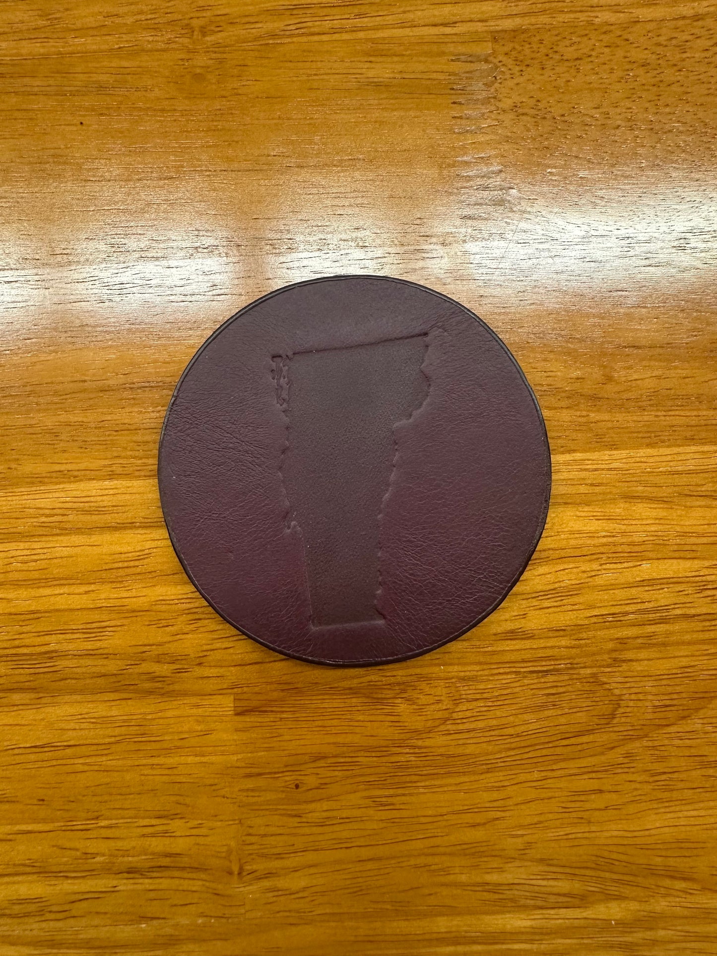 Maroon Leather Coaster