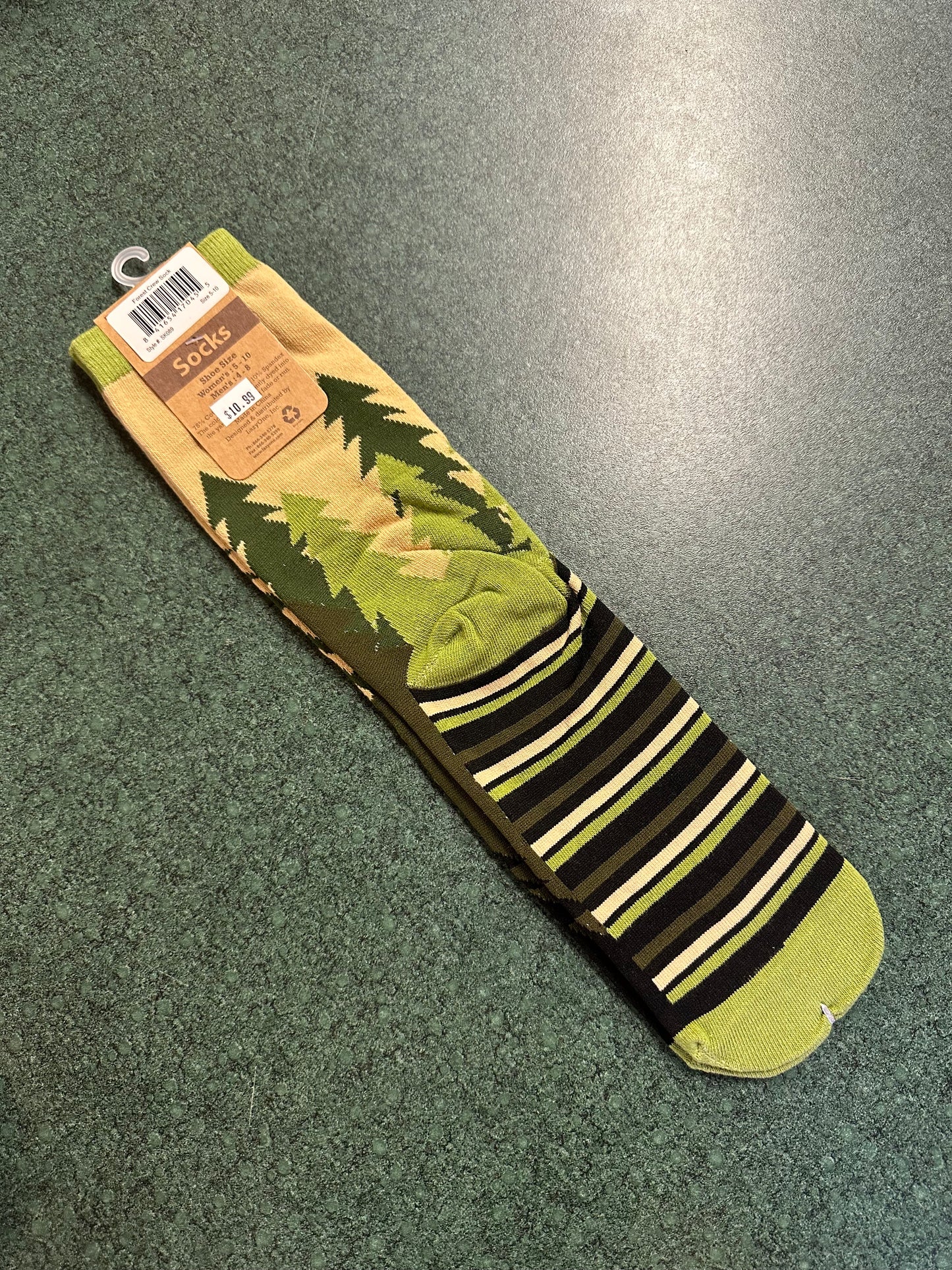 Forest Crew Sock 9-11 Front Color Forest Green