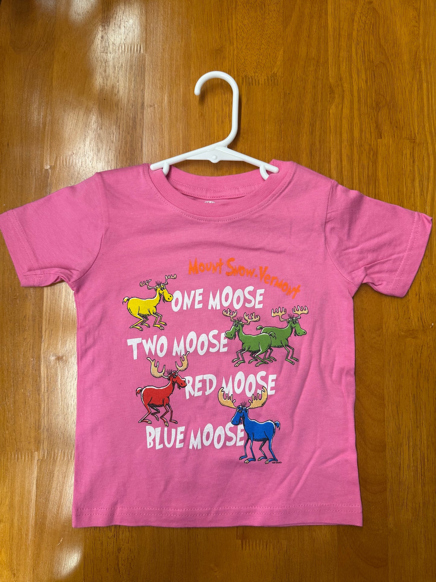 Toddler One Moose Two Moose Color Pink