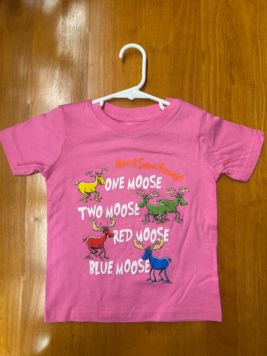 Toddler One Moose Two Moose Color Pink