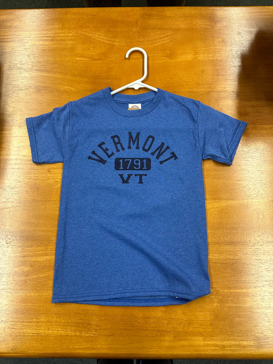 Youth Vermont 1791 VT Heather Color Navy