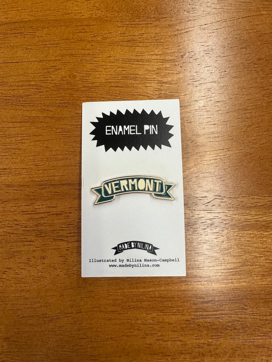 Enamel Vermont Banner Pin