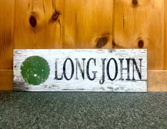 Vintage Long John Trail Wooden Sign