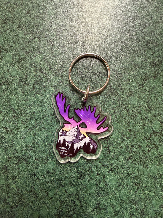 Scenic Moose Head Keychain