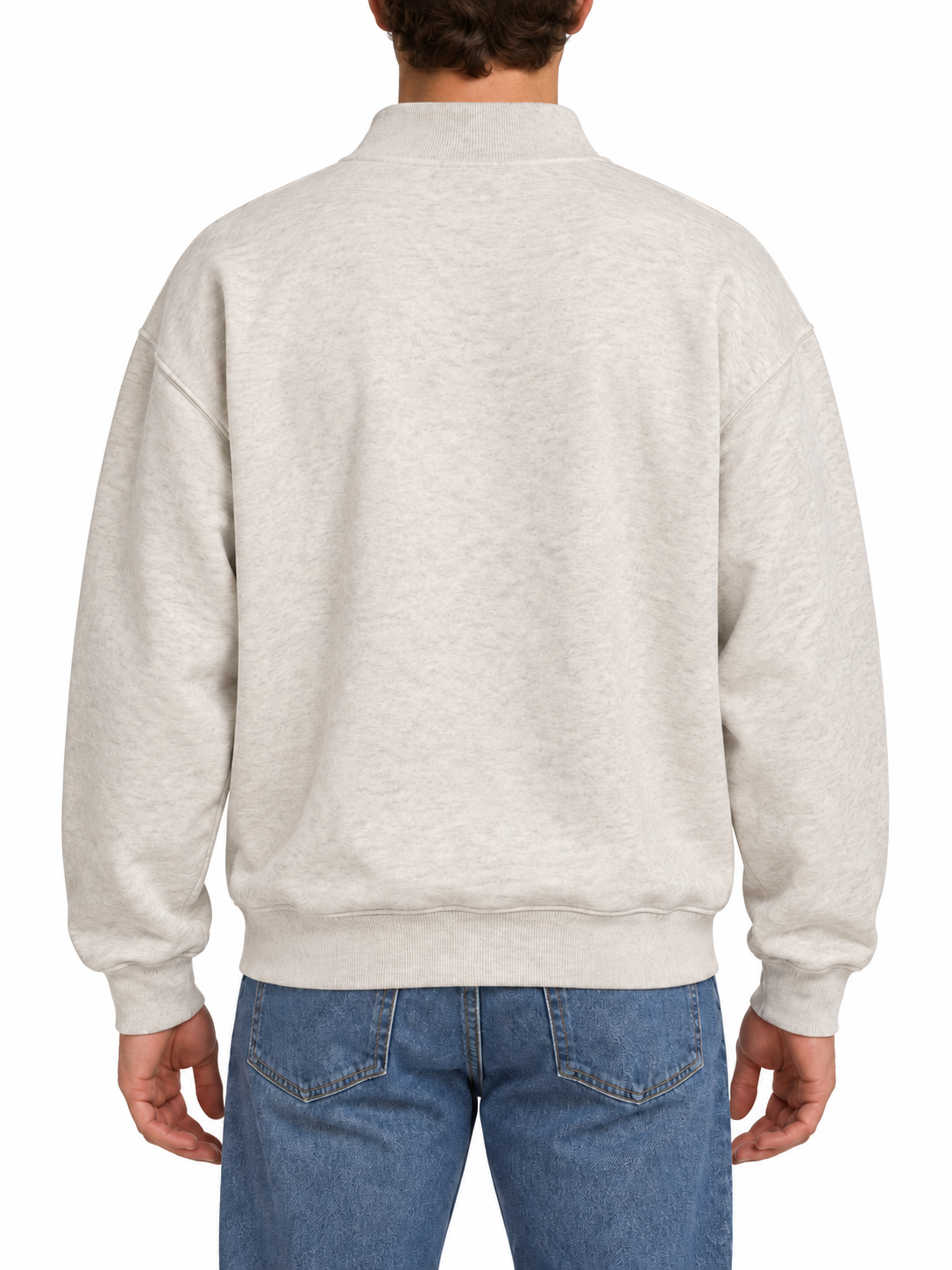 Mock Neck Fleece Sweater Color Grey