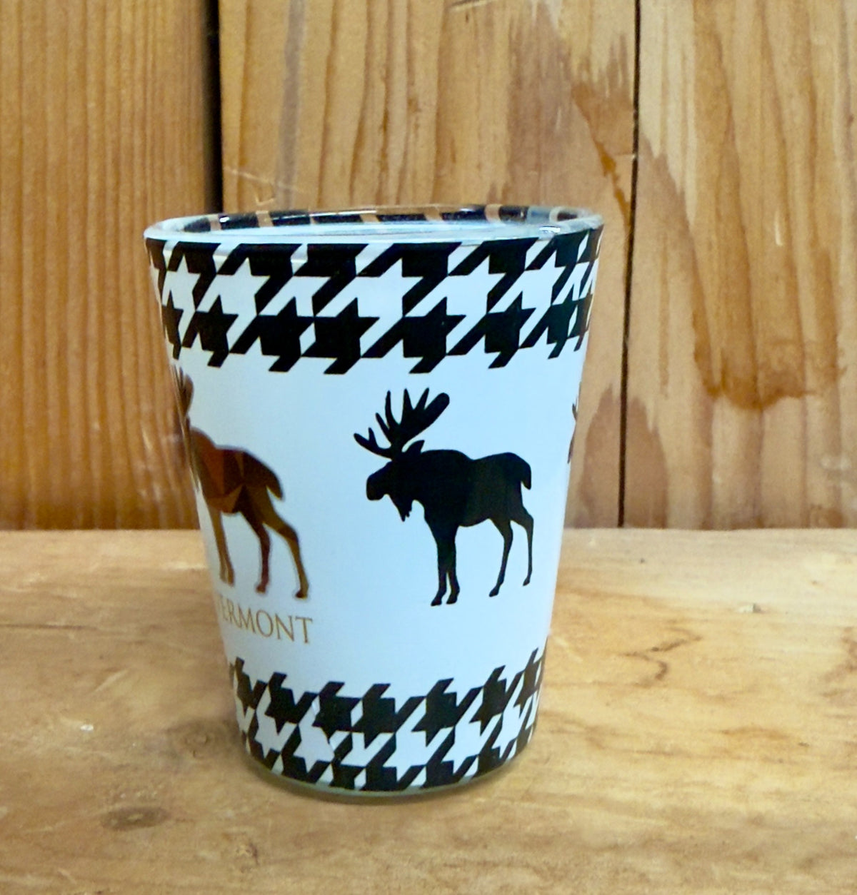Moose With Herringbone Shot Glass
