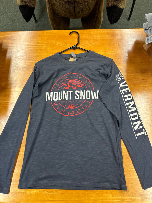 Mount Snow Circle Est 1954 VT Full Front Left Sleeve Heather