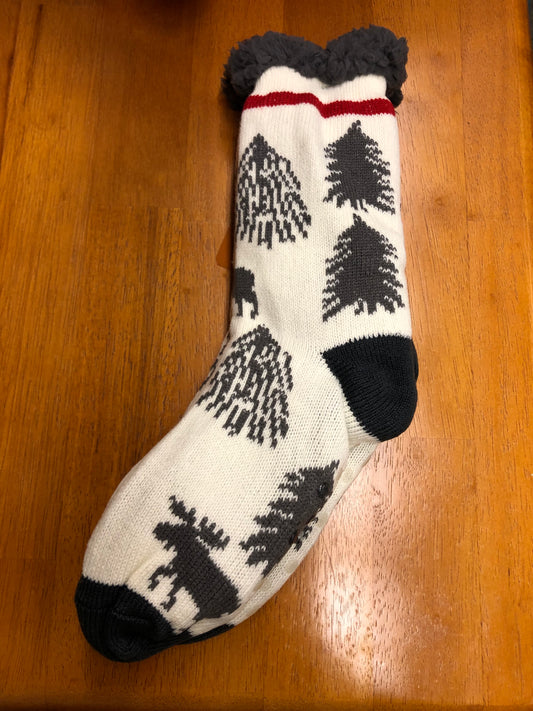 Take A Hike Plush Sock Color White/Grey