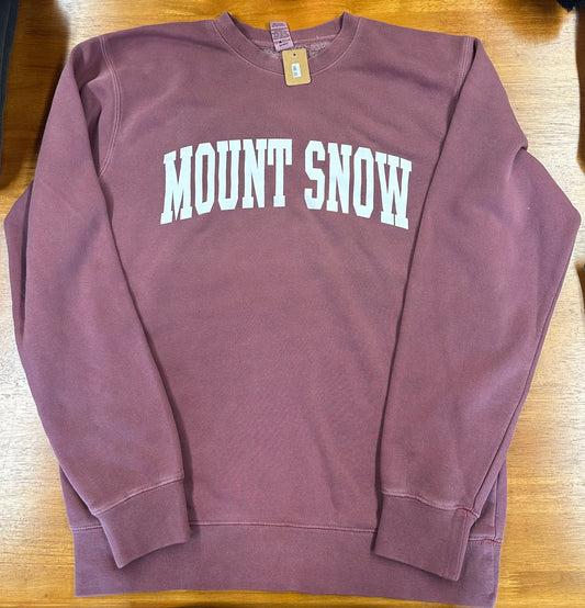 Mount Snow Midweight Pigment-Dyed Crewneck Sweatshirt Color Mauve