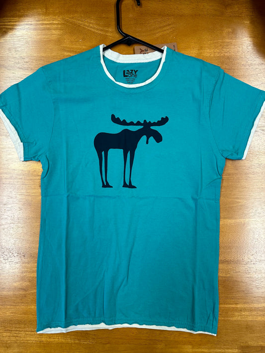 Funky Moose Blue PJ Tee Color Teal