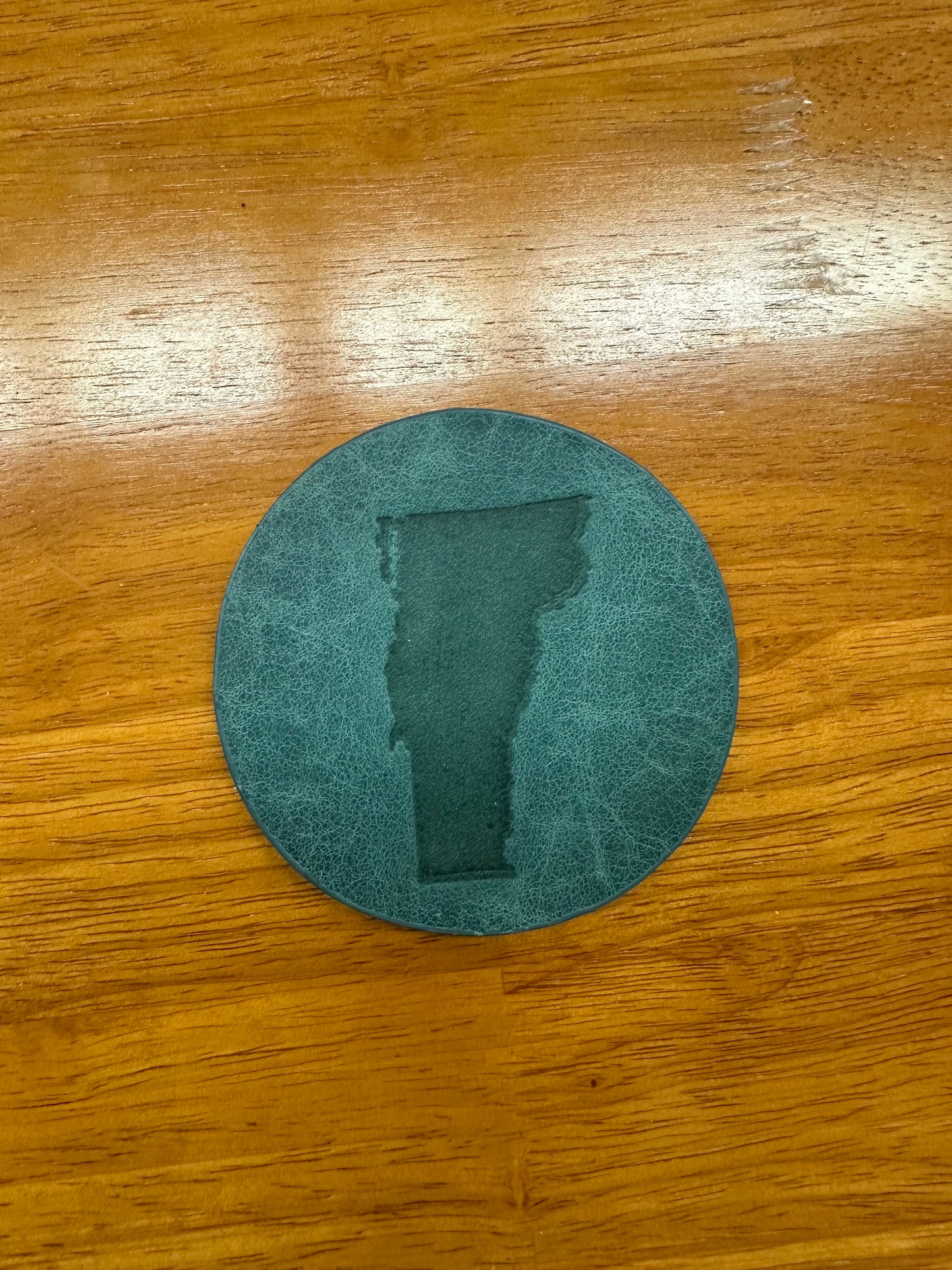 Teal Leather Coaster