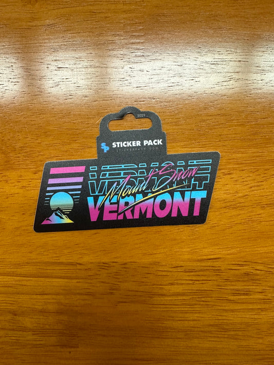 Mount Snow Retro Future Mountain Sun Sticker