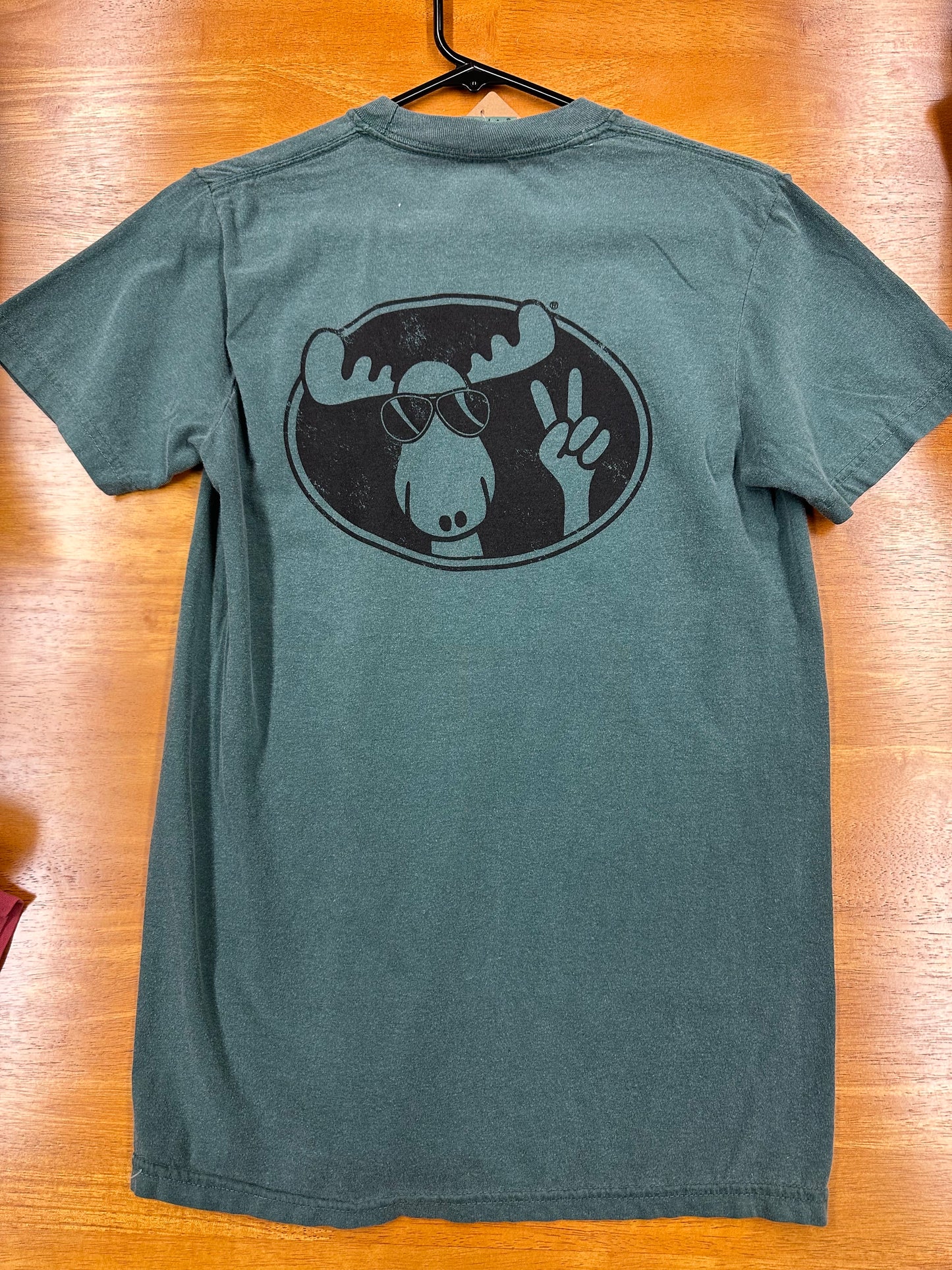 Cool As A Moose Left Chest Full Back Forest Green Short Sleeve Shirt