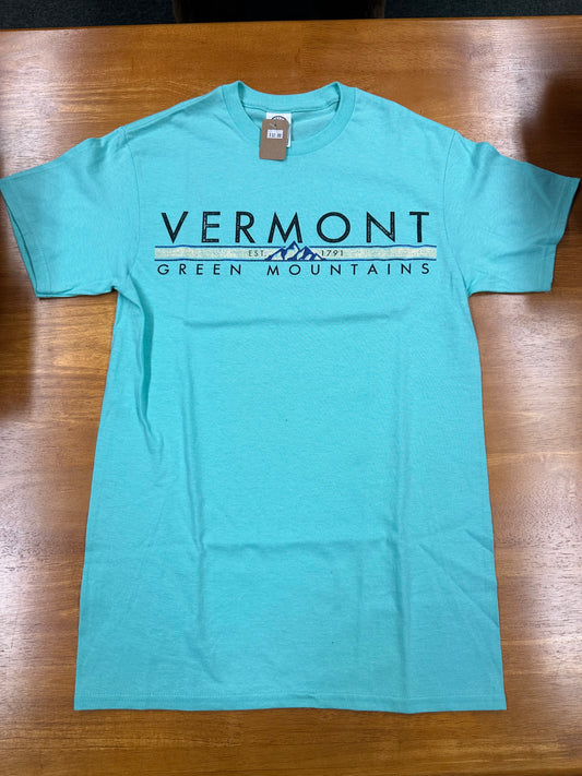 Vermont Green Mountain T-Shirt Color Turquoise