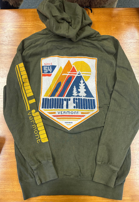 Mountain Badge Mount Snow Hoodie Color Army Green