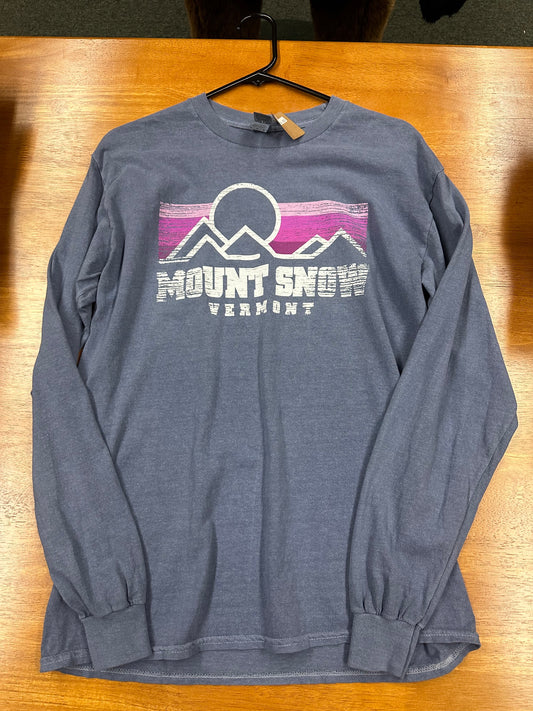 Mount Snow Pink Sun Full Front Long Sleeve Heather