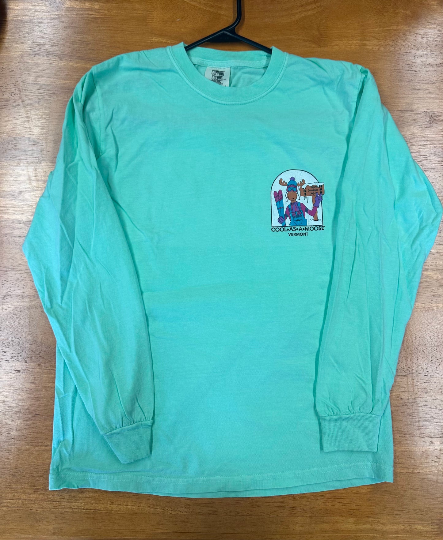 Ski Hermie Cool As A Moose Long Sleeve T Shirt Color Mint