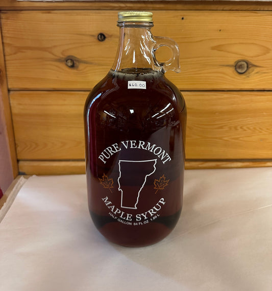 Half Gallon Glass Maple Syrup Jug