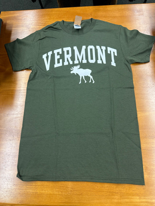 Vermont Moose T Shirt Color Army