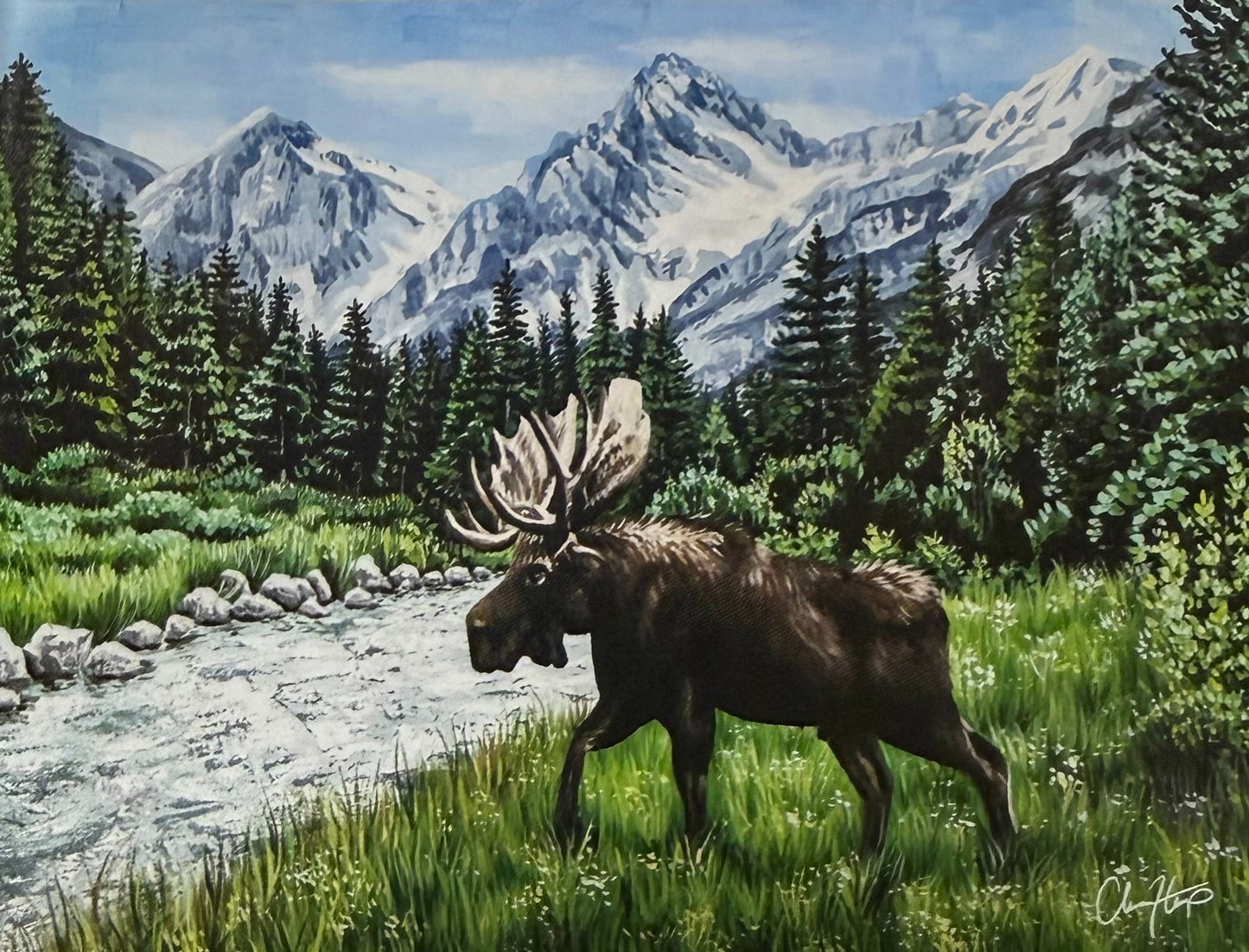 Moose Painting Blanket