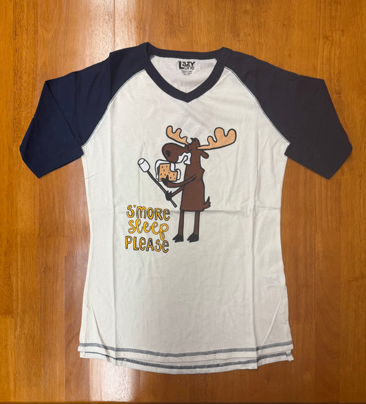 Smore Sleep PJ Color Blue & White Tee