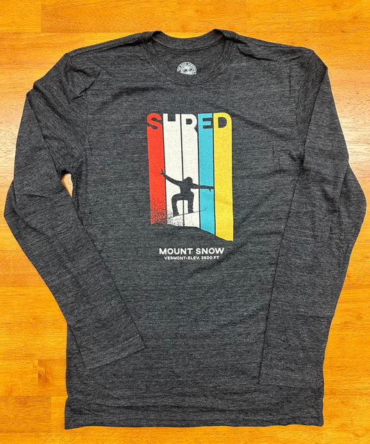 Shred Snowboarder Long Sleeve T Shirt Color Charcoal