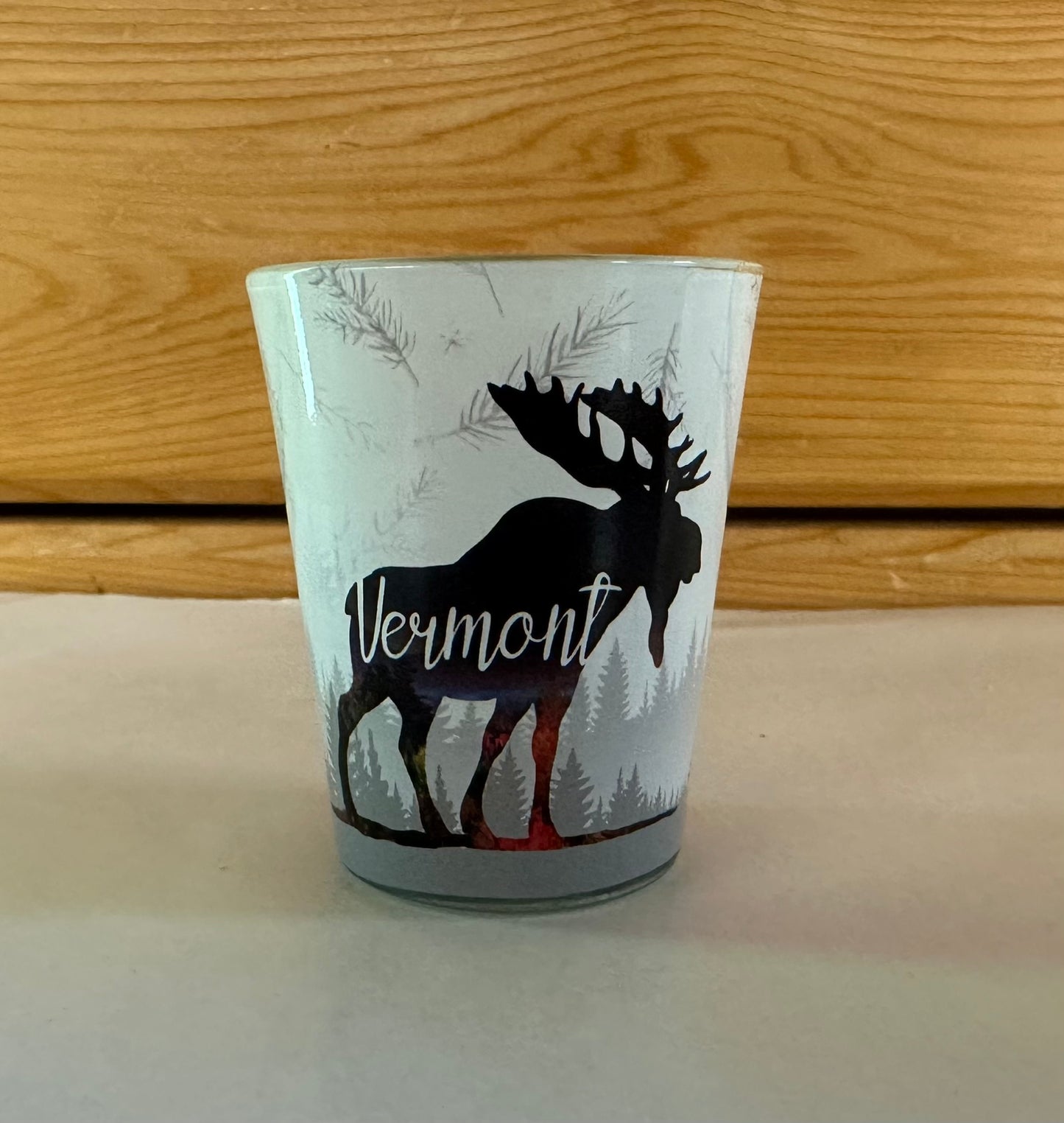 Frosted Moose Vermont Shot Glass