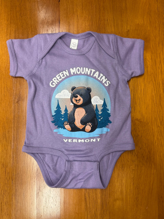 Green Mountain Vermont Toddler Onesie Color Lavender