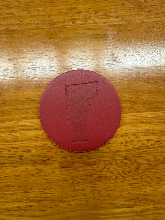 Red Leather Coaster