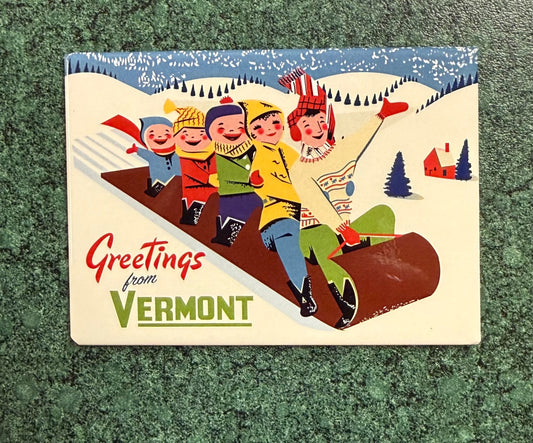 Toboggan Greetings From Vermont Magnet