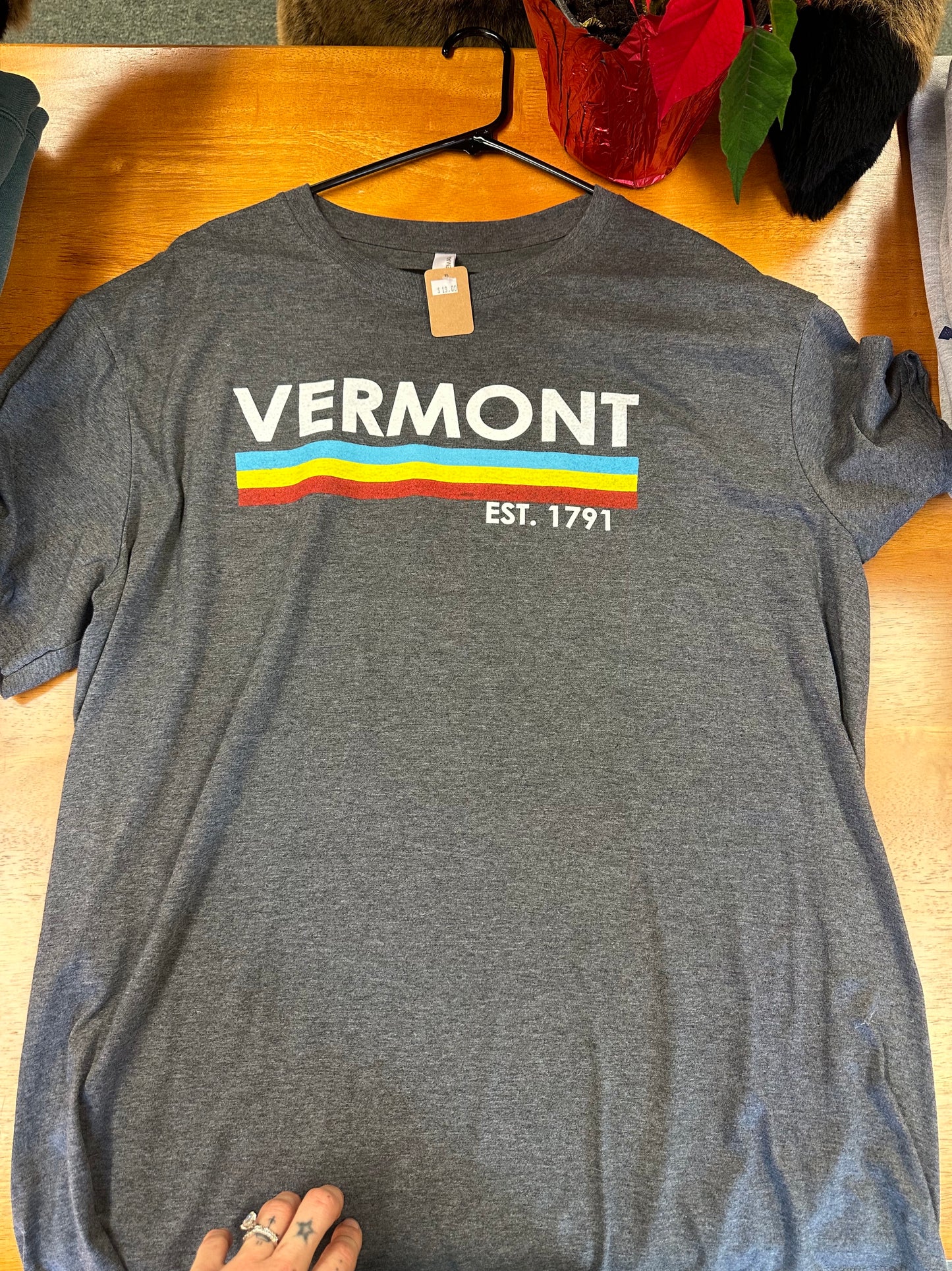 Vermont Tri-Color Est 1791 Full Front Short Sleeve Heather