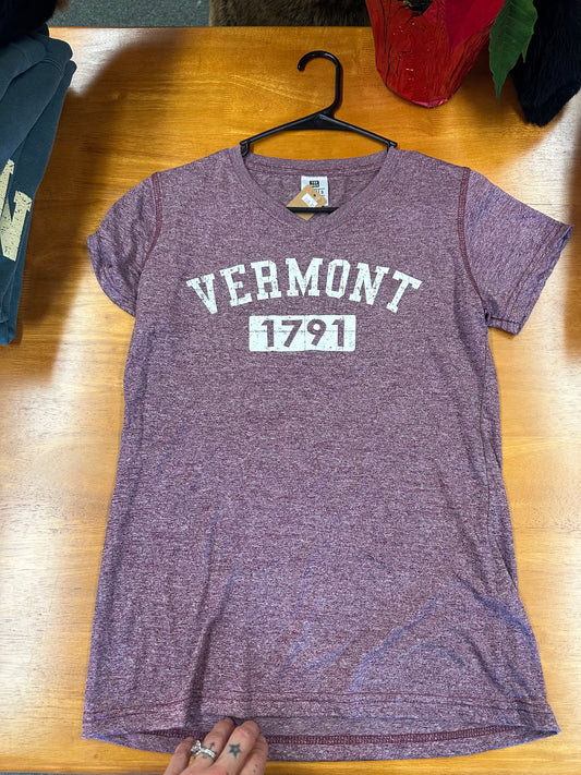 Womens Vermont 1791 Full Front V Neck Heather