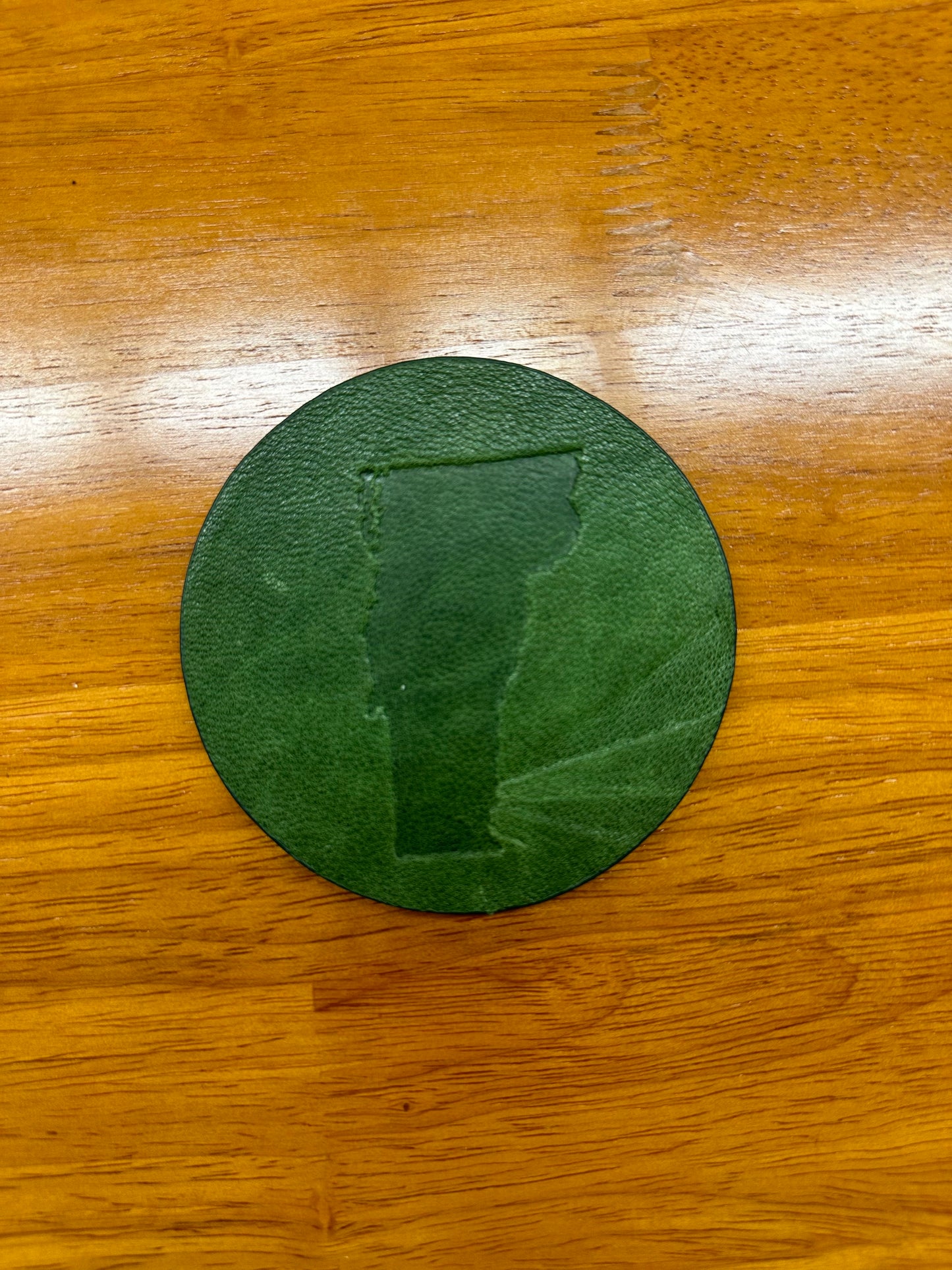 Green Leather Coaster