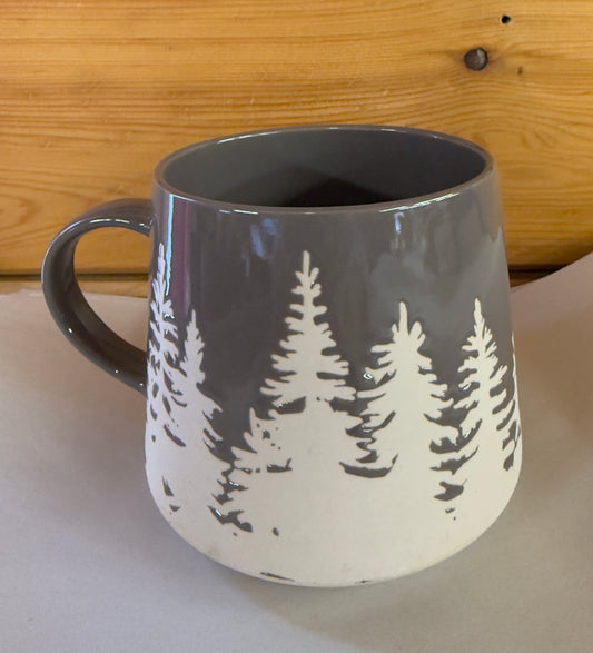 Stoneware Forest Design 20oz Mug Color Grey
