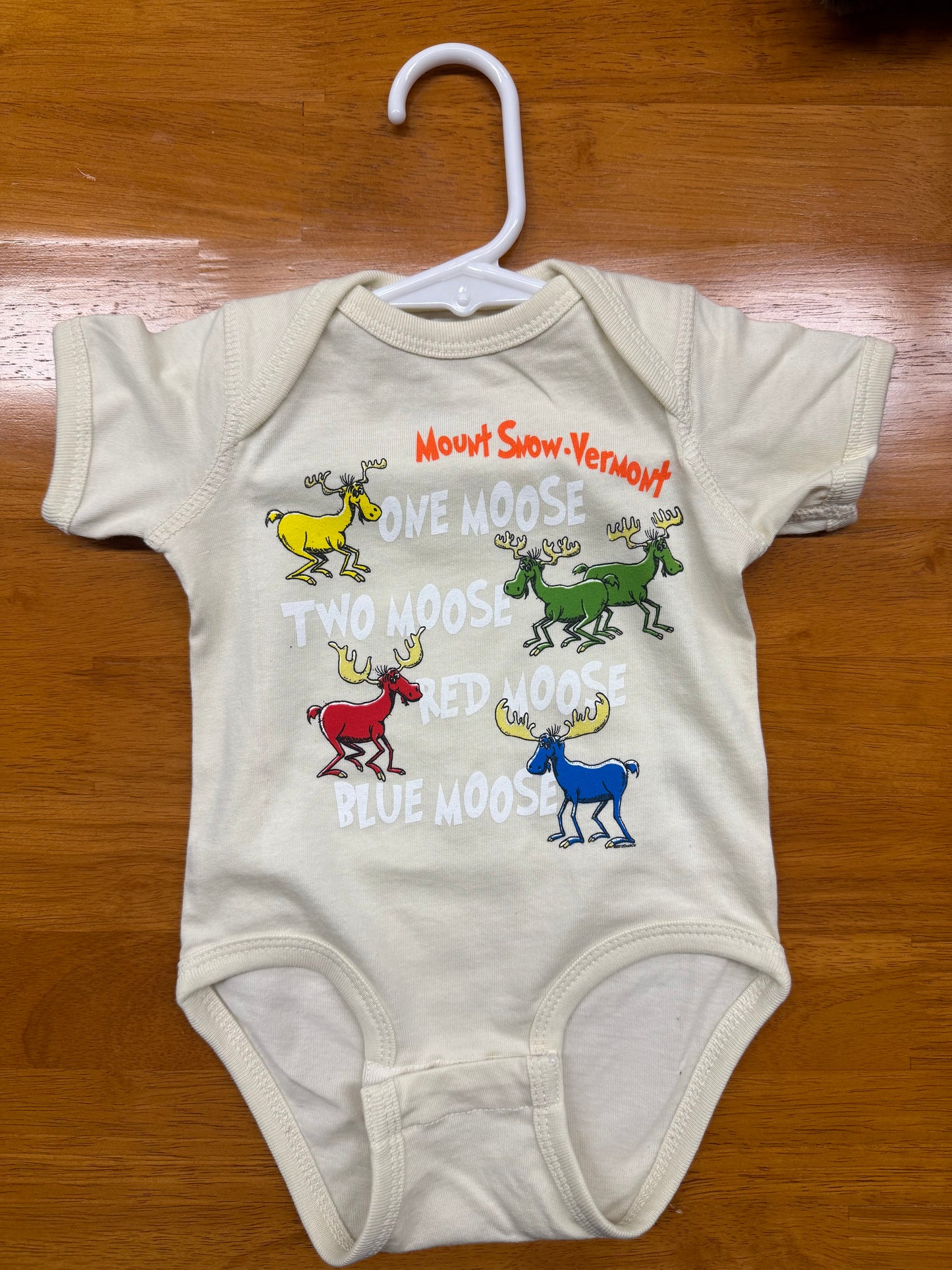 Infant One Moose Two Moose Color Natural Onesie