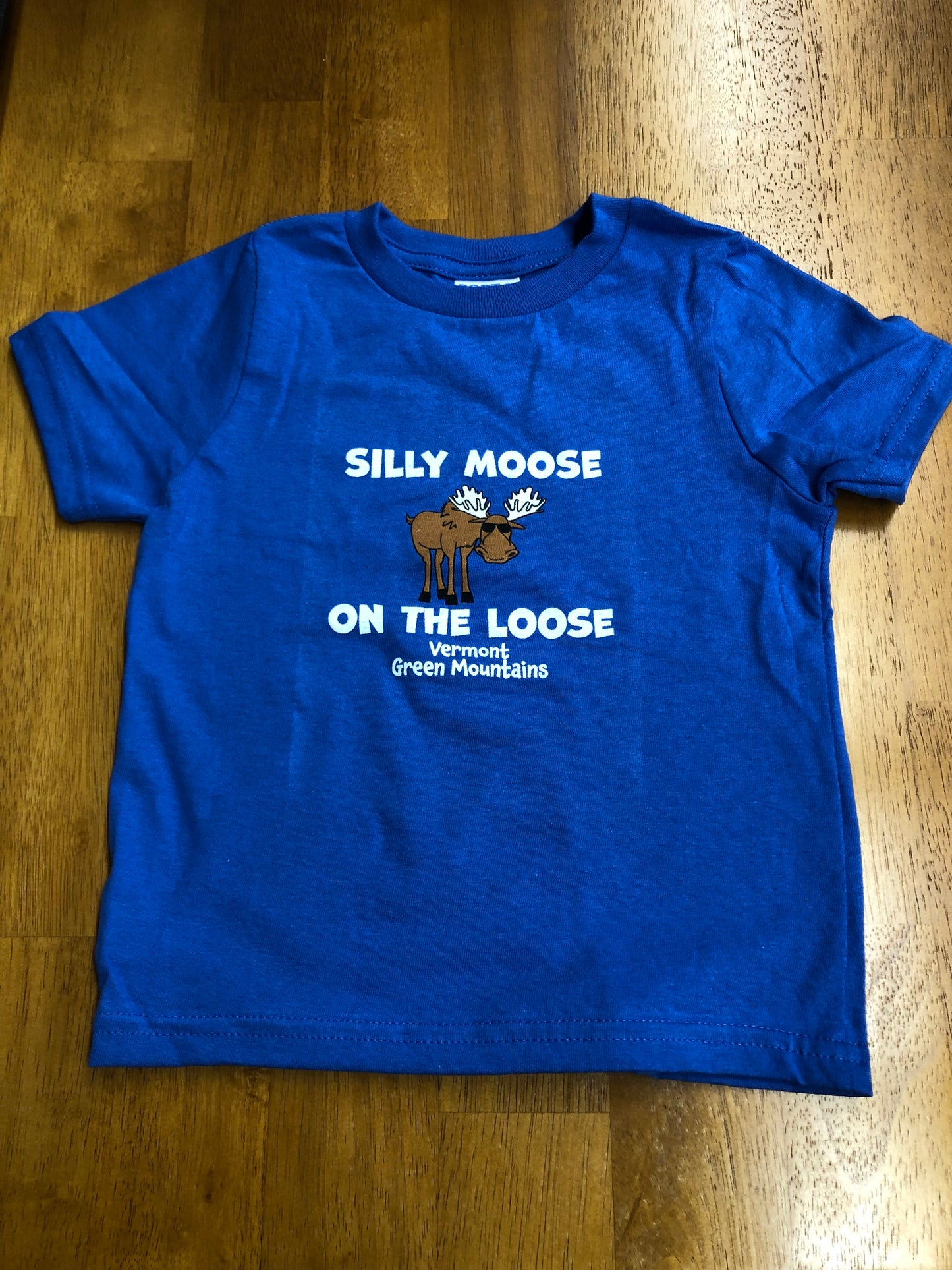 Silly Moose On The Loose Toddler T Shirt Color Royal Blue