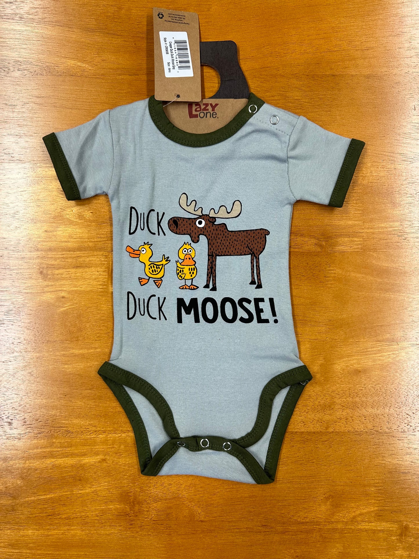 Infant Duck Duck Moose Onsie Color Grey/Green