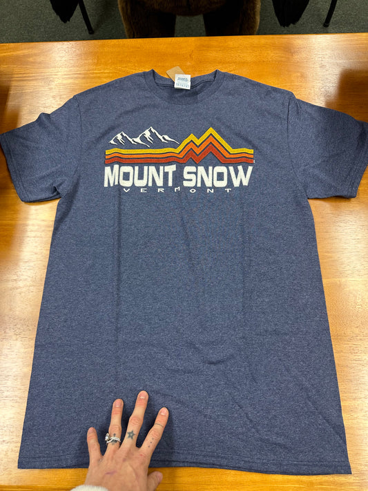 Mount Snow VT 3 Stripe Full Front Heather