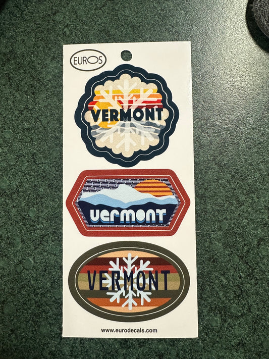 Vermont Snowflakes Triple Deck Stickers #135