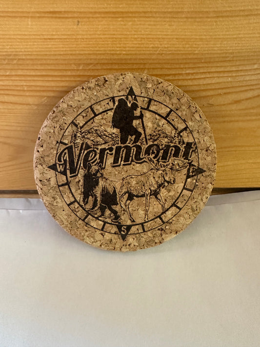 COA12 Compass Cork Coaster