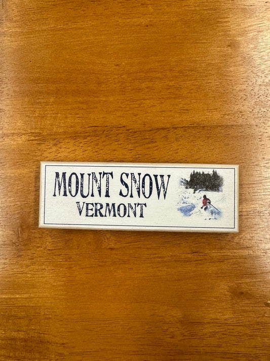 Mount Snow Vermont With Skiier Magnet