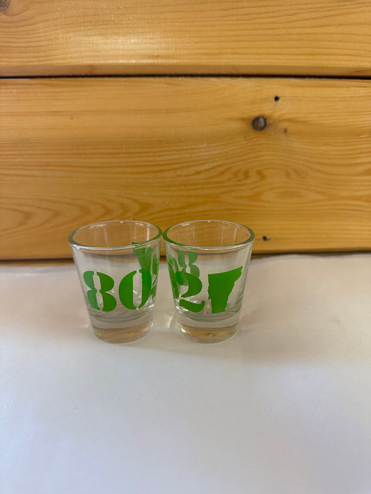 SH802A 802 Clear Shot Glass Color Green