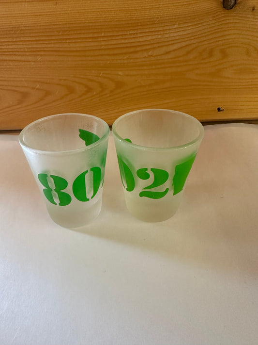 SH802A 802 Frosted Shot Glass Color Green