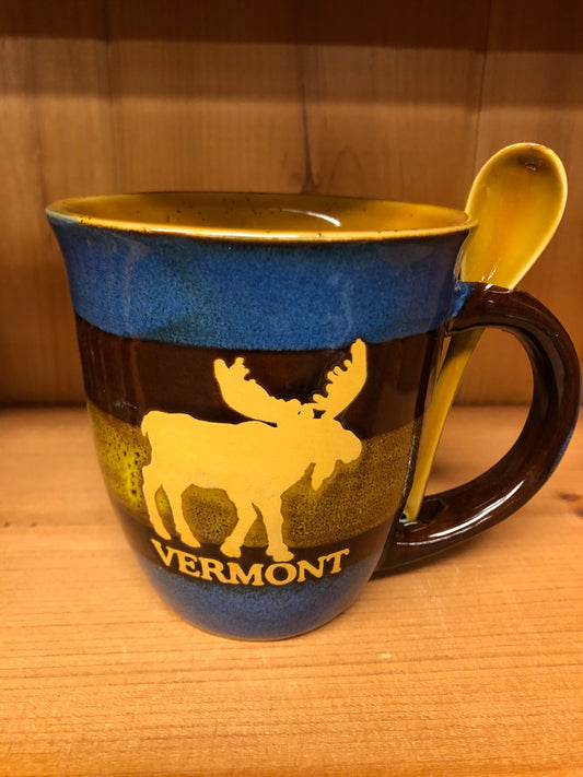 Moose Spoon Mug Color Dark Blue