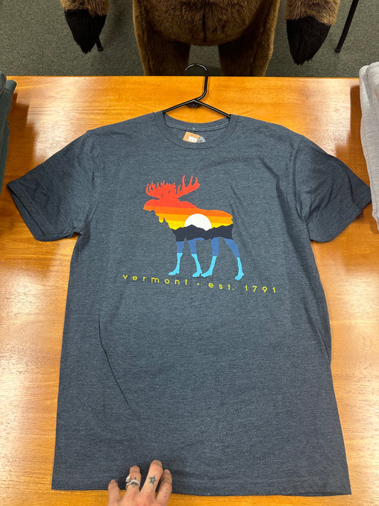 Sunrise Moose VT Est. 1791 Short Sleeve Heather